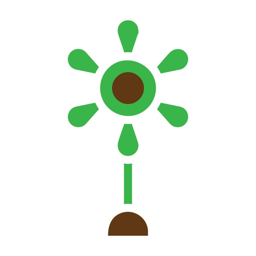 bloem icoon solide groen bruin kleur Pasen symbool illustratie. vector