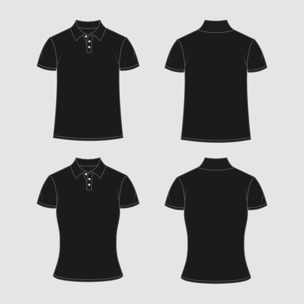 schets zwart polo overhemd bespotten omhoog vector