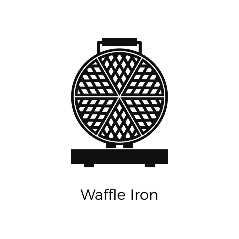 wafel ijzer. vlak icoon van apparaat. vector illustratie
