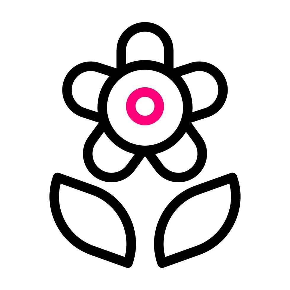 bloem icoon duokleur zwart roze kleur moeder dag symbool illustratie. vector