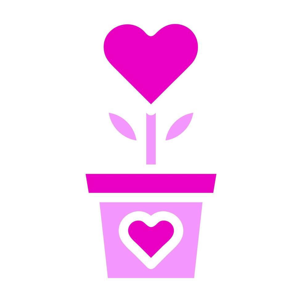 bloem liefde icoon solide duokleur roze kleur moeder dag symbool illustratie. vector
