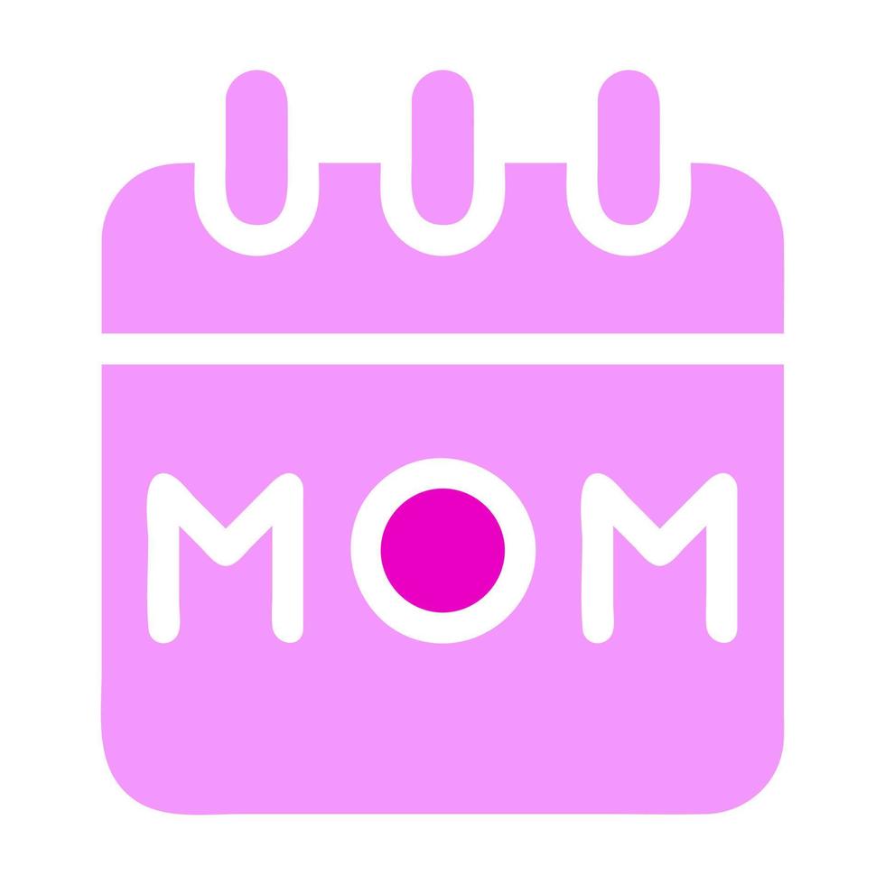 kalender mam icoon solide roze kleur moeder dag symbool illustratie. vector