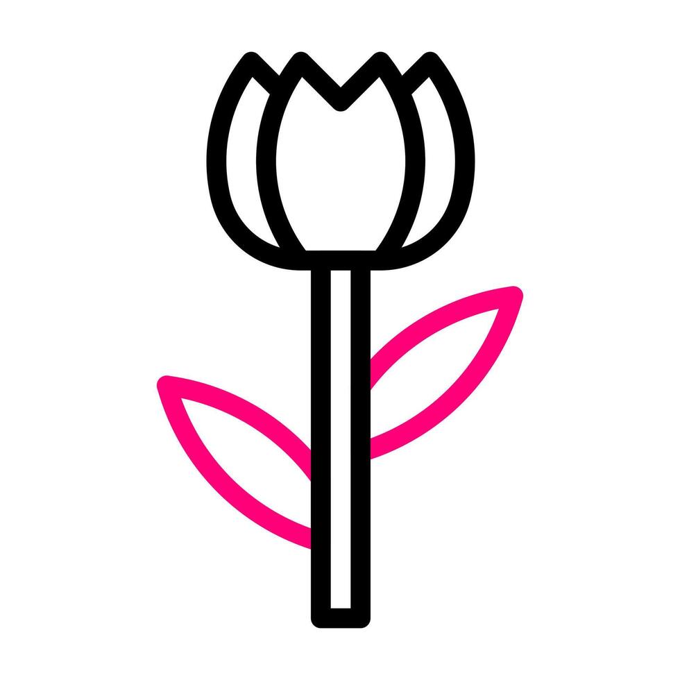 bloem icoon duokleur zwart roze kleur moeder dag symbool illustratie. vector