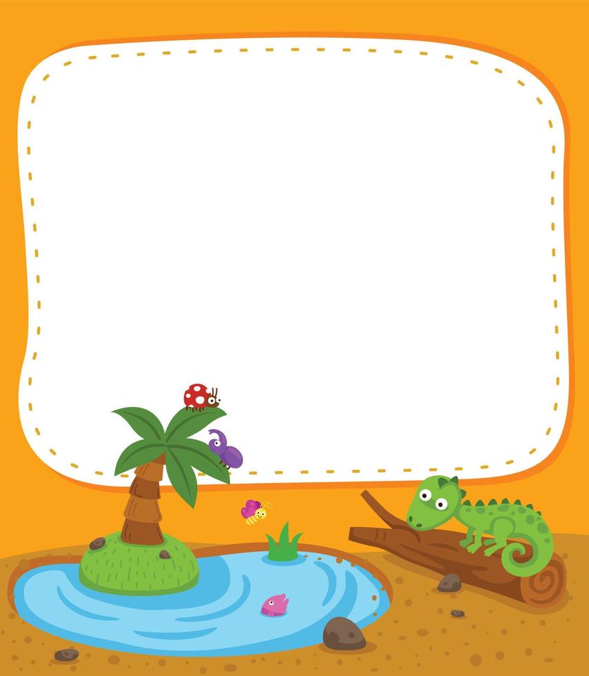 leeg banier sjabloon met woestijn oase met palm natuur landschap tafereel illustratie vector