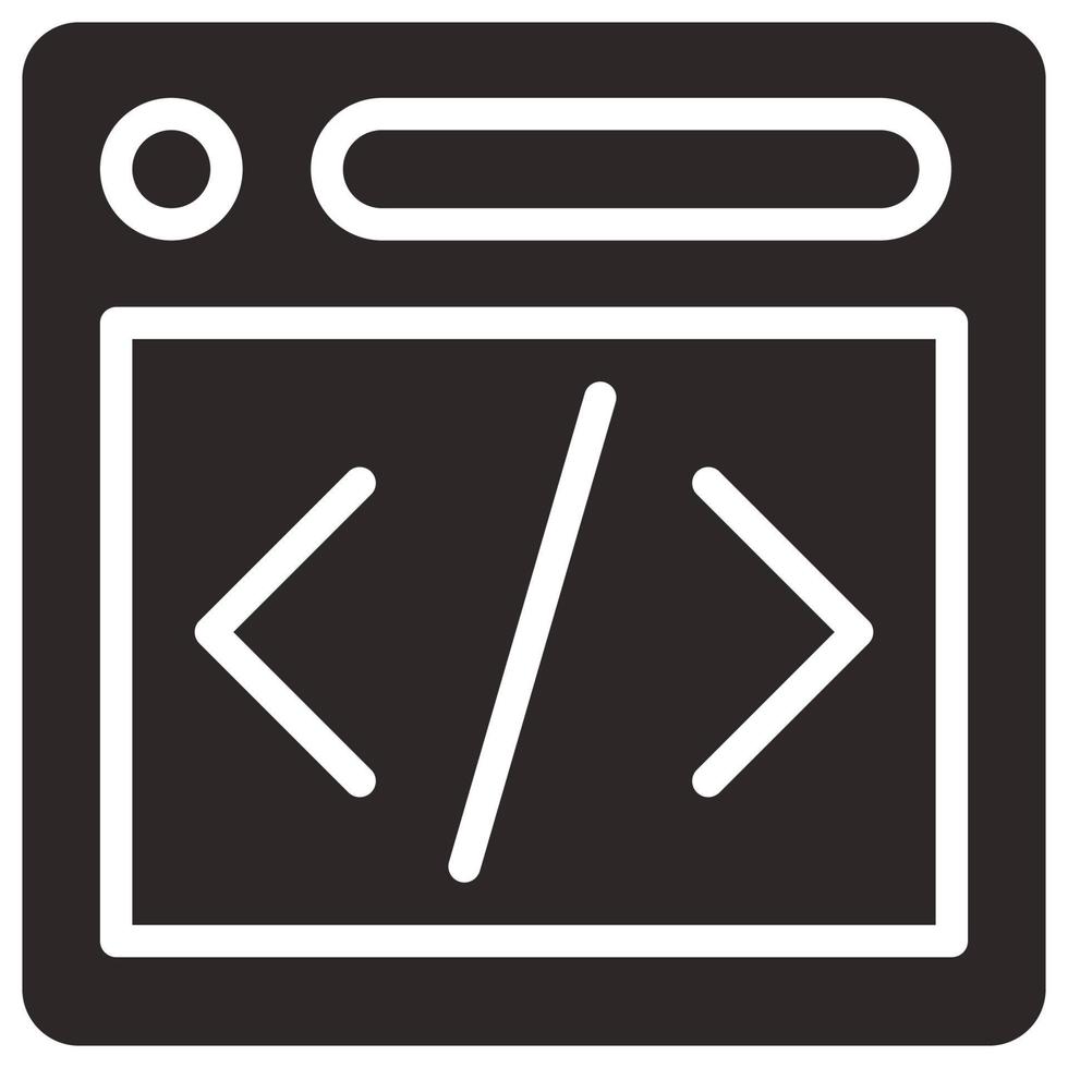 glyph icoon voor html programmeren. vector