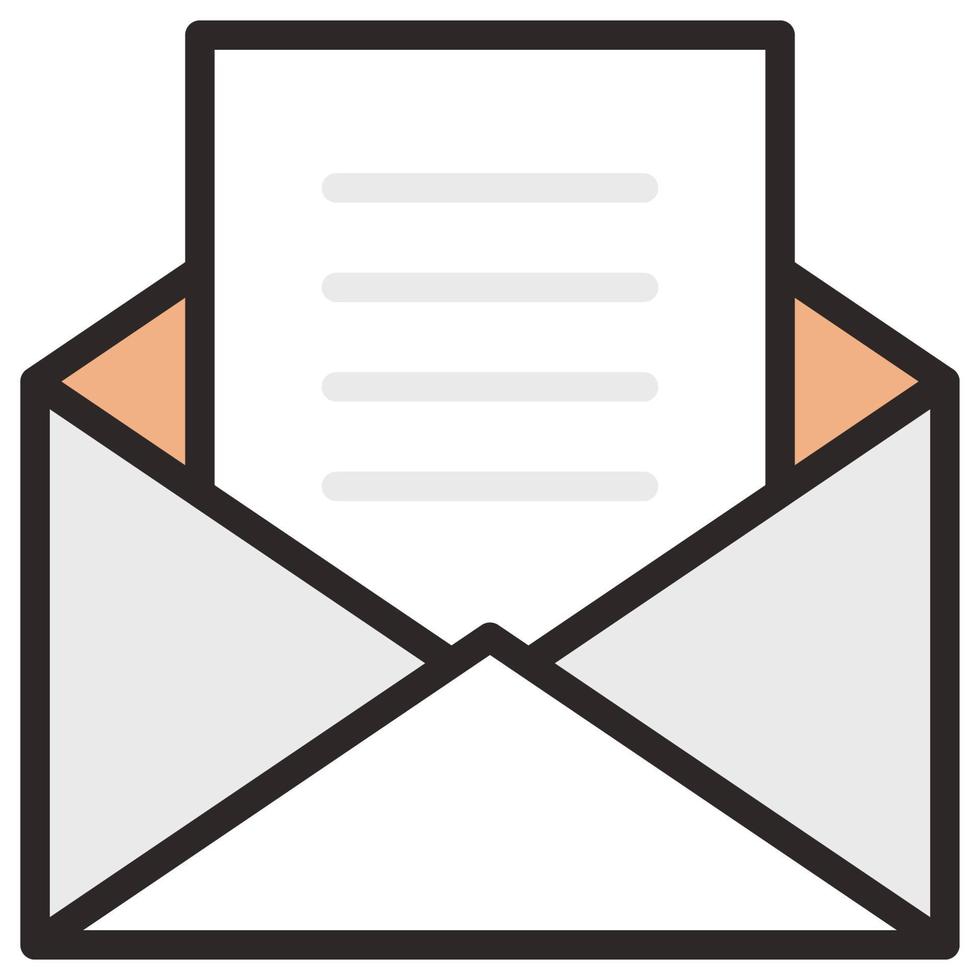 gevulde kleur schets icoon voor envelop brief. vector
