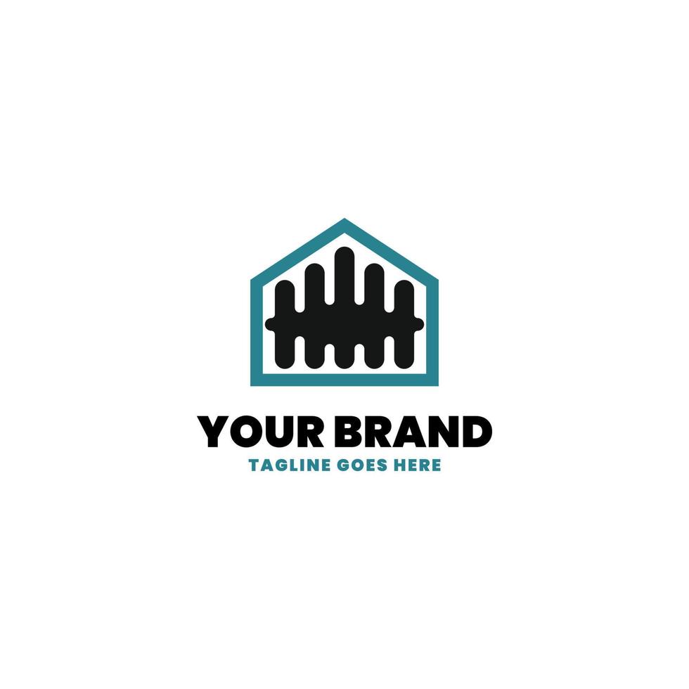 hek huis oplossing logo ontwerp vector illustratie, hek logo ontwerp