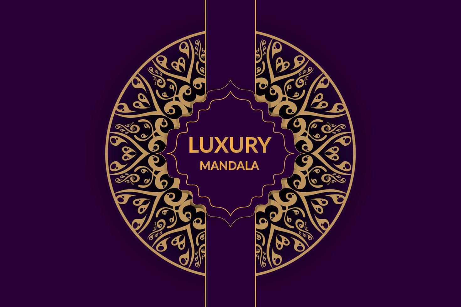 luxe achtergrond met gouden islamitische mandala ornament op donkere ondergrond vector