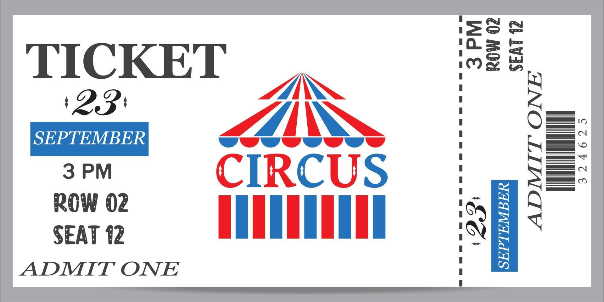 circus ticket vector, illustratie, symbool vector