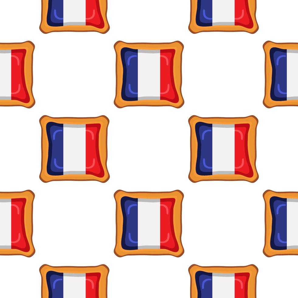 patroon koekje met vlag land Frankrijk in smakelijk biscuit vector