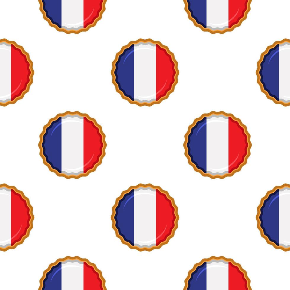 patroon koekje met vlag land Frankrijk in smakelijk biscuit vector