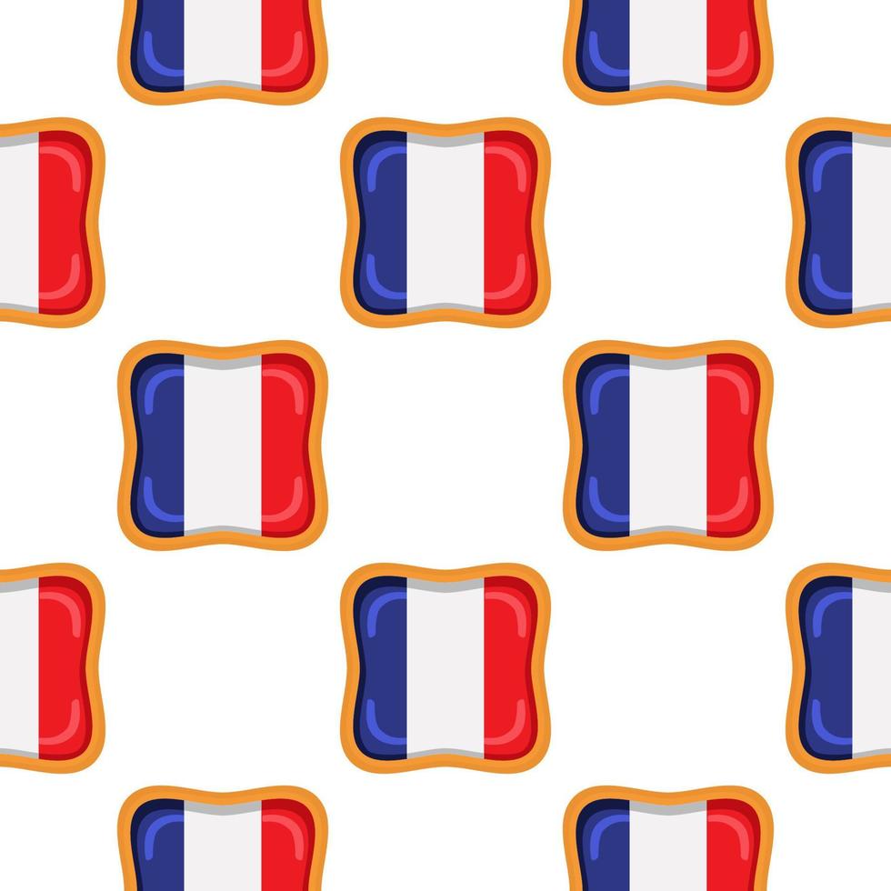 patroon koekje met vlag land Frankrijk in smakelijk biscuit vector