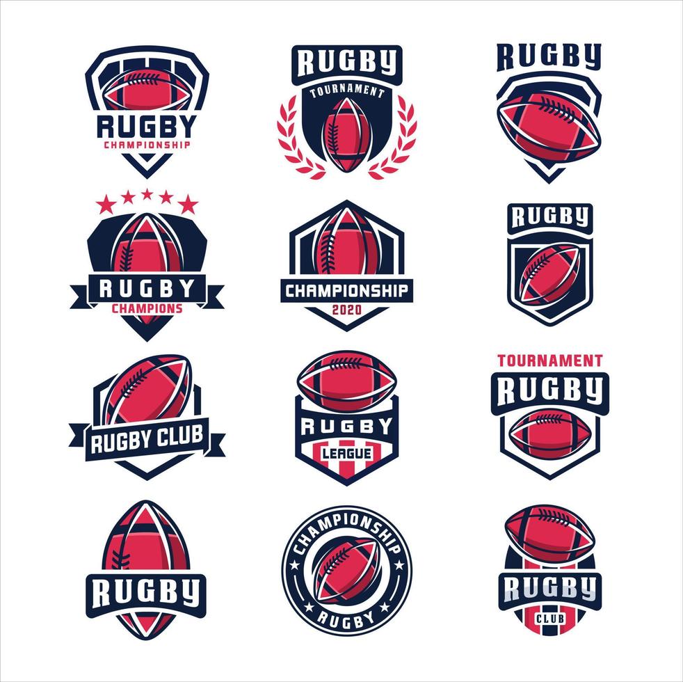 rugby logo, Amerikaans logo sport, rugby logo sjabloon vector, vector