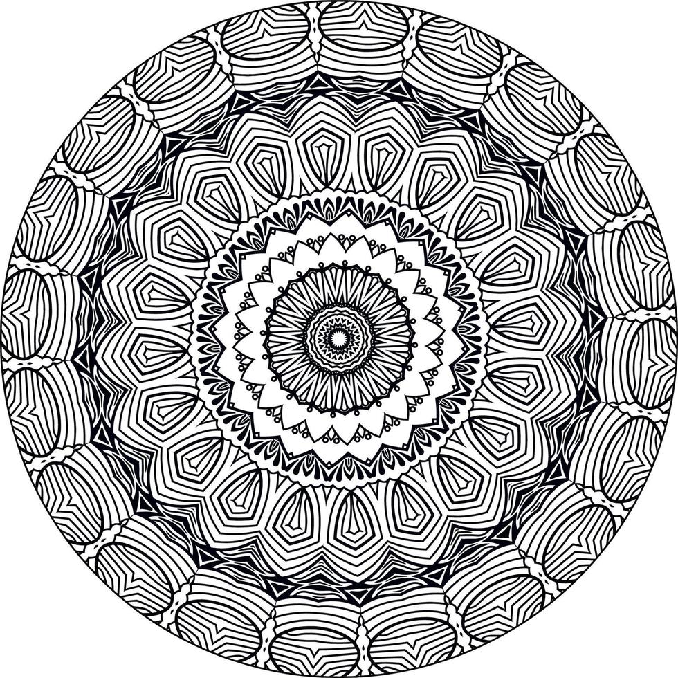 gemakkelijk circulaire patroon in het formulier van mandala voor henna, mehndi, tatoeëren, decoratie. decoratief ornament in etnisch oosters stijl. kleur boek bladzijde voor kinderen. wijnoogst decoratief elementen vector