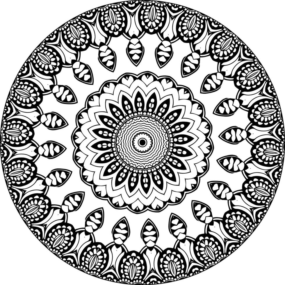 gemakkelijk circulaire patroon in het formulier van mandala voor henna, mehndi, tatoeëren, decoratie. decoratief ornament in etnisch oosters stijl. kleur boek bladzijde voor kinderen. wijnoogst decoratief elementen vector