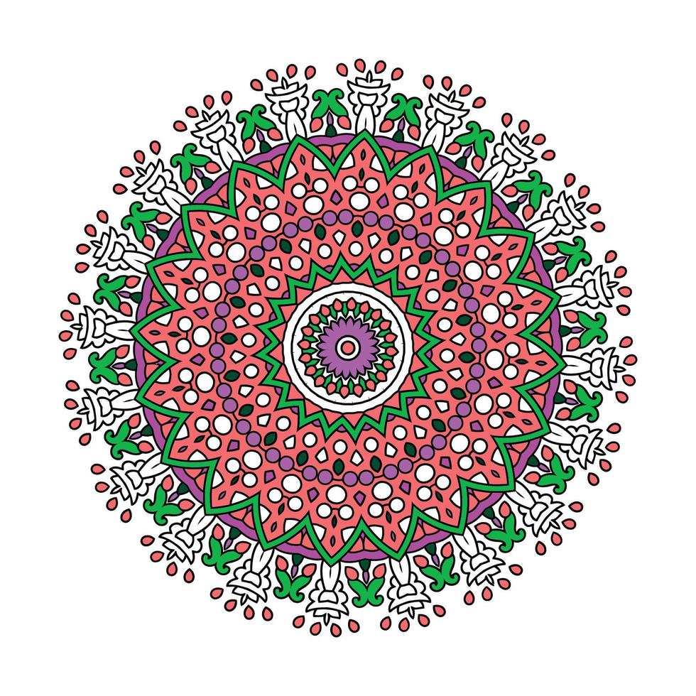 mandala achtergrond met Super goed kleuren. ongebruikelijk bloem vorm geven aan. oosters. anti stress behandeling patronen. weven ontwerp elementen vector