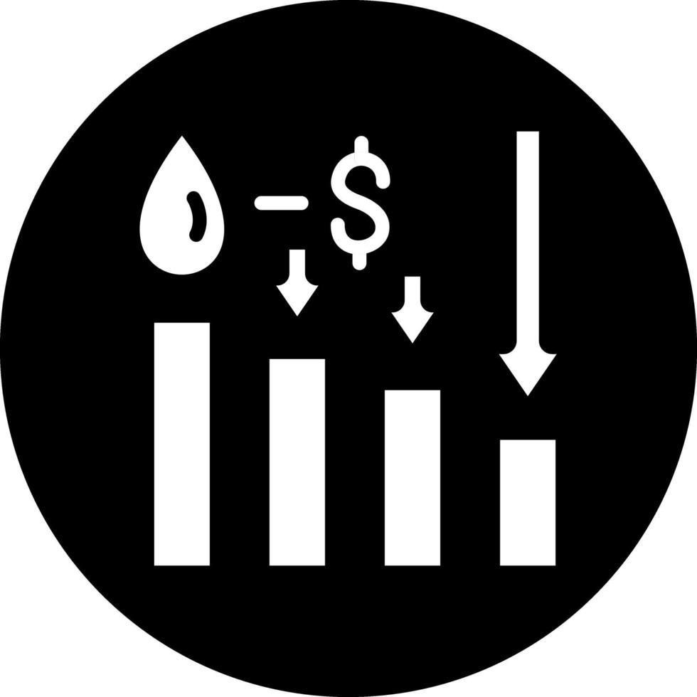 olie prijs verminderen vector icoon ontwerp