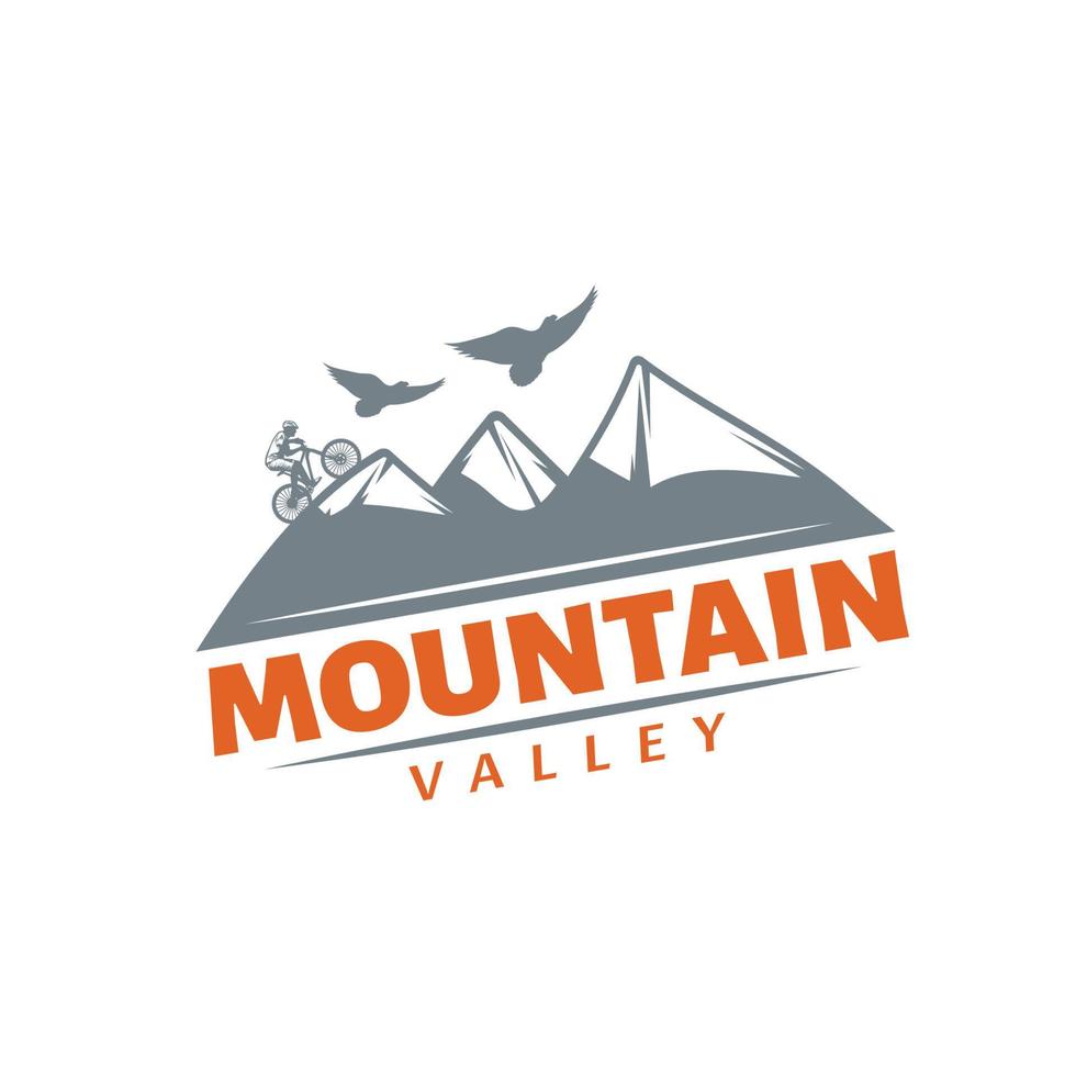 berg vallei avontuur logo ontwerp vector