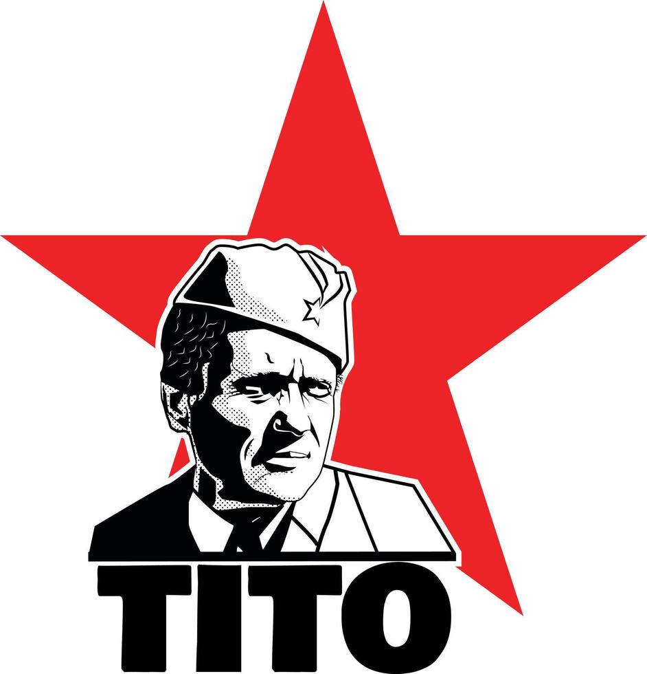 beeld van josip broz tito, voormalig president van Joegoslavië vector