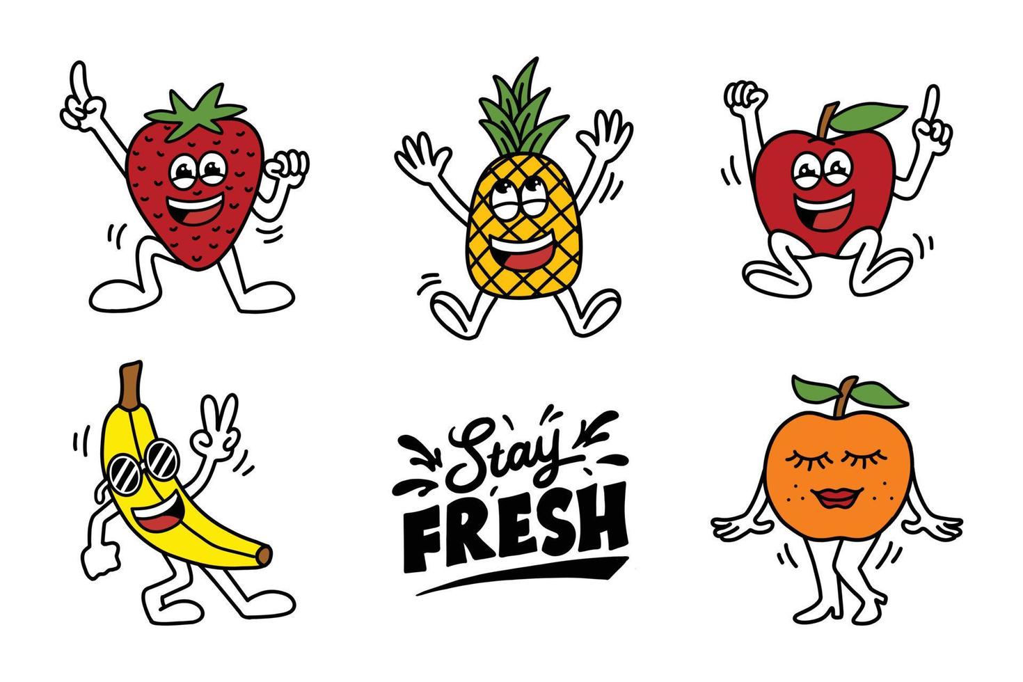 reeks van illustratie hand- tekening fruit pictogrammen vector