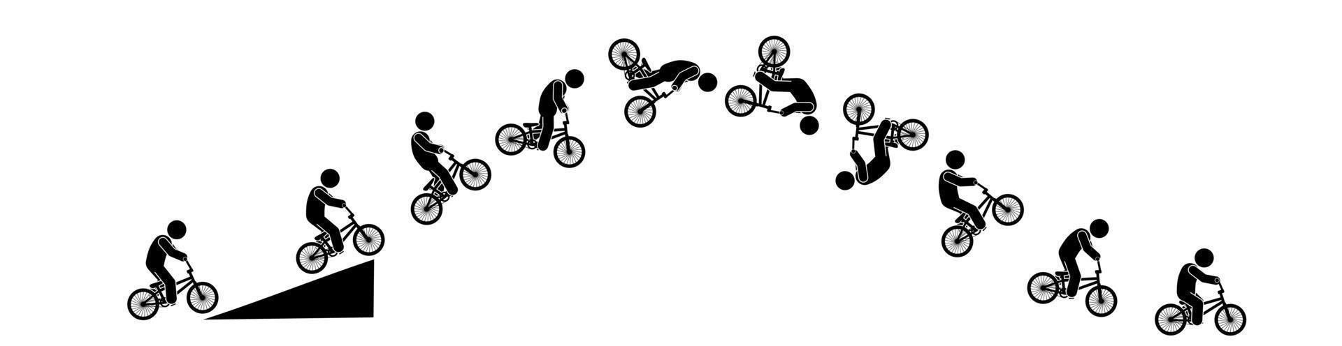 bmx vrije stijl vectoren , illustraties