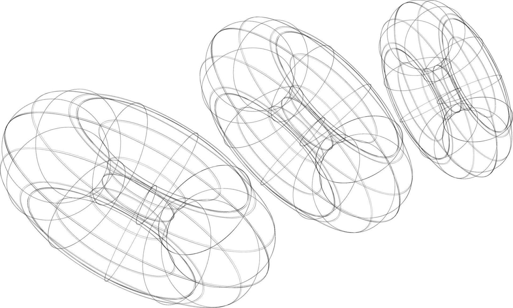 verdrievoudigen zwart wireframes element vector