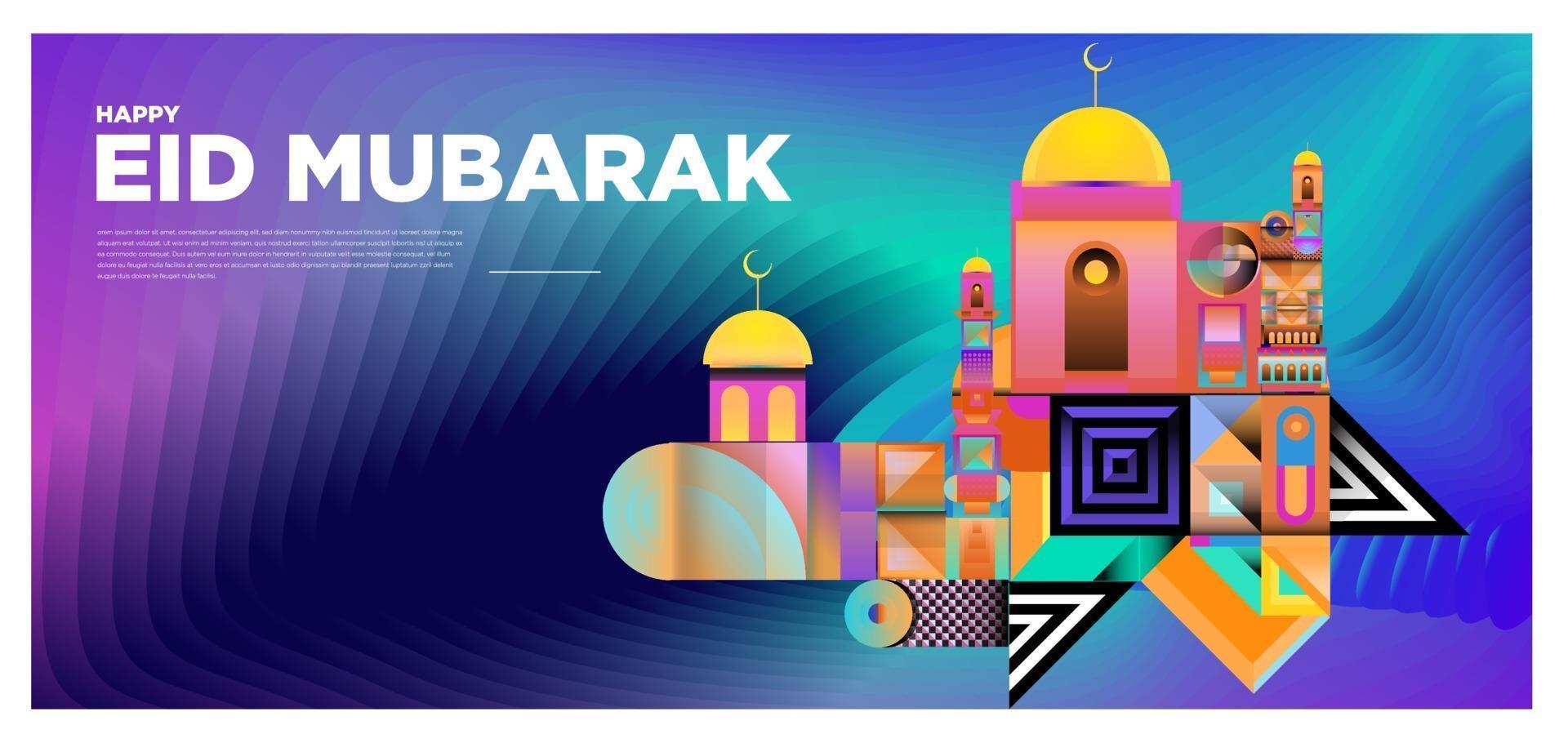 vector kleurrijke islamitische en mubarak wenskaart banner