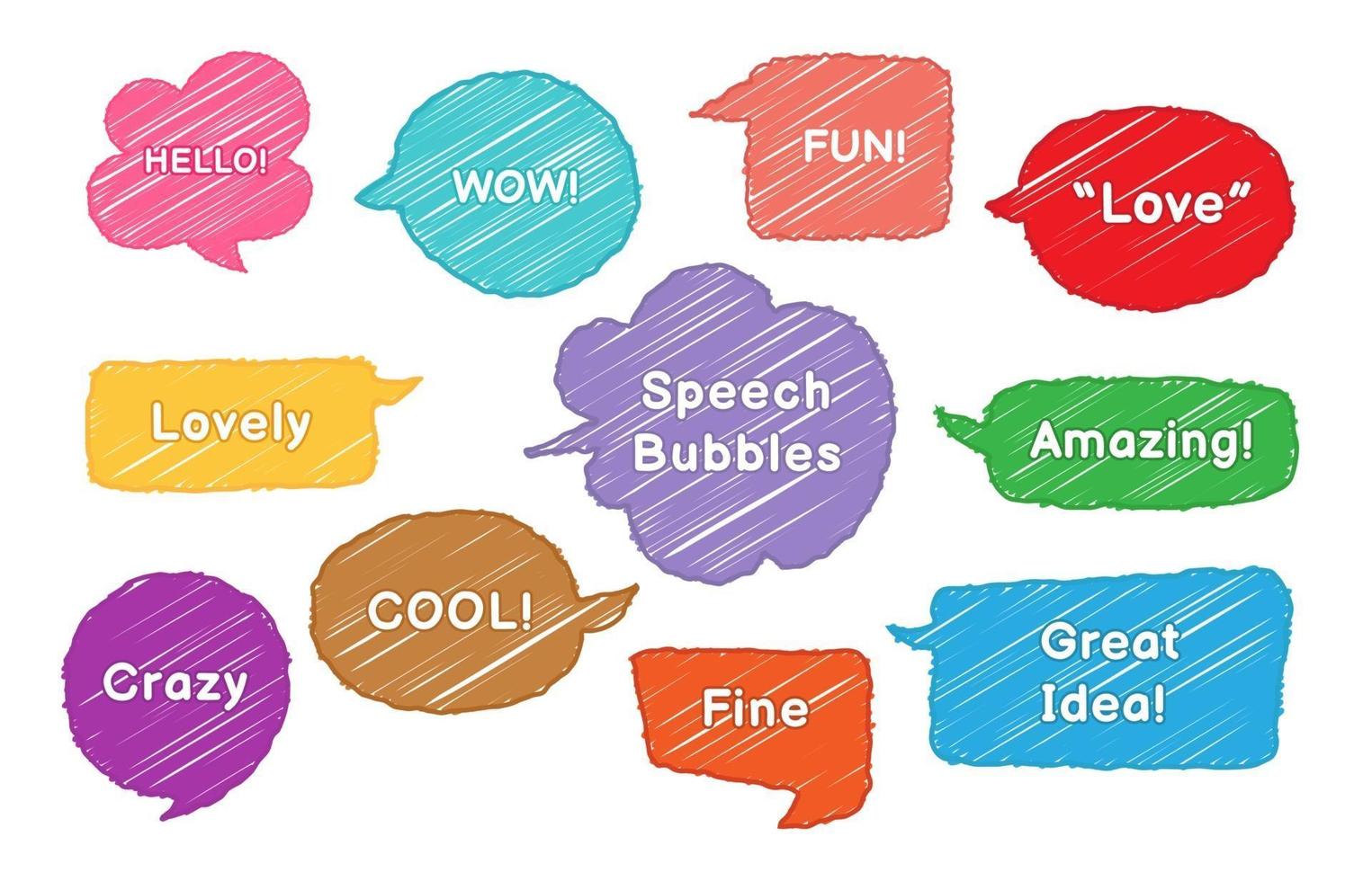 schets stijl toespraak bubble set vector