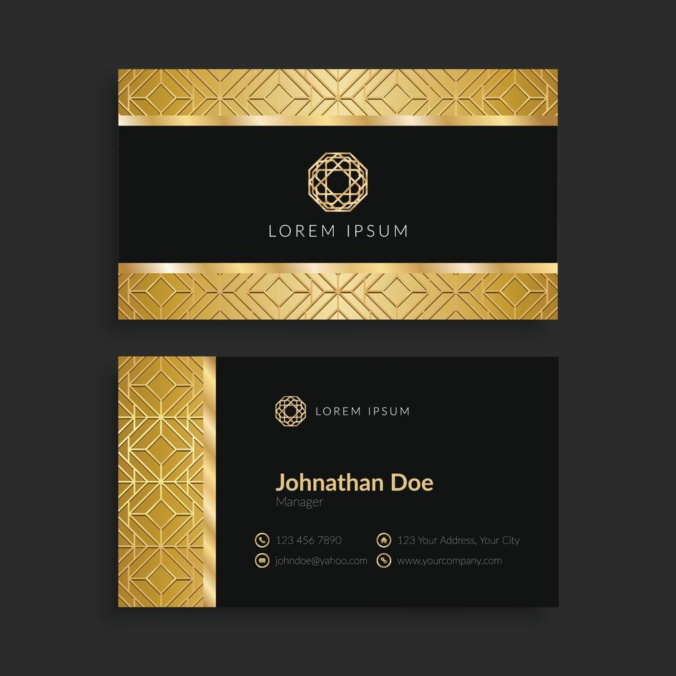 luxe gouden geometrische visitekaartjesjabloon vector