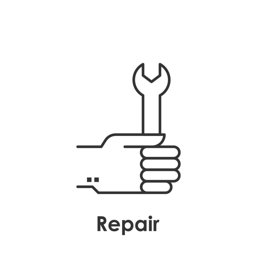hand, moersleutel, reparatie vector icoon illustratie