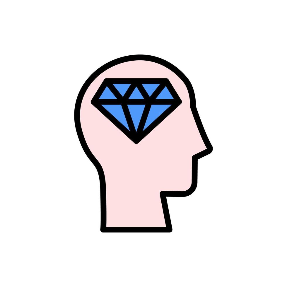 hoofd diamant vector icoon illustratie
