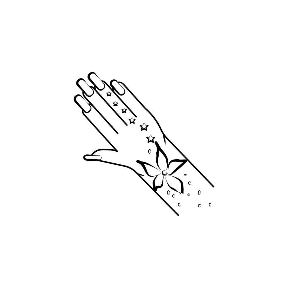 vrouw hand, tatoeëren vector icoon illustratie