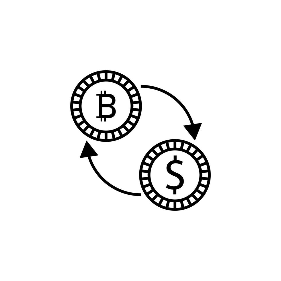 aandelenbeurs, bitcoin, dollar vector icoon illustratie