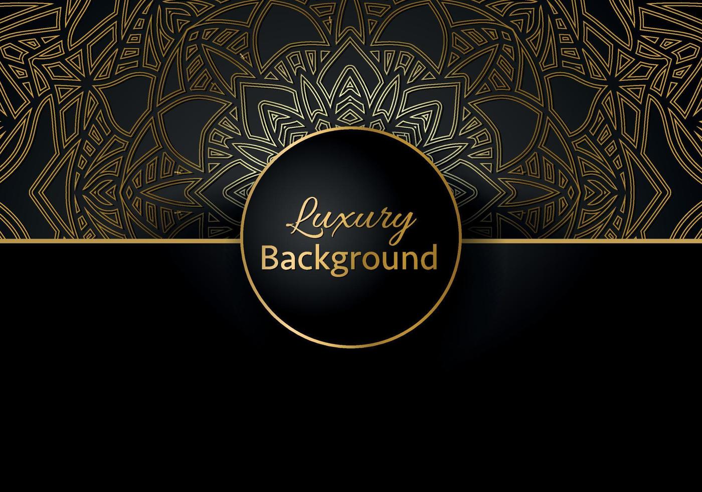 luxe sier mandala ontwerp achtergrond in gouden kleur vector