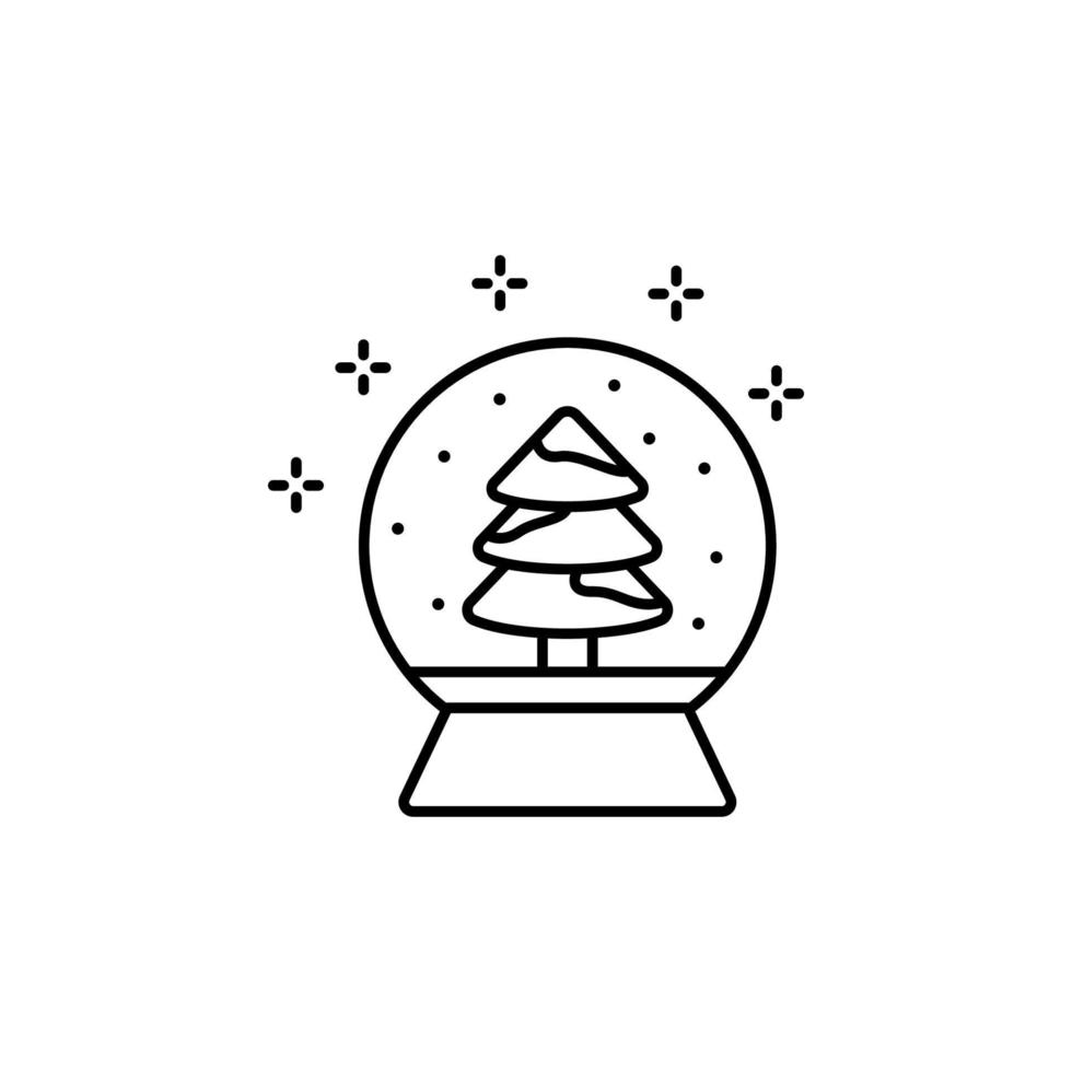 sneeuw wereldbol, boom vector icoon illustratie