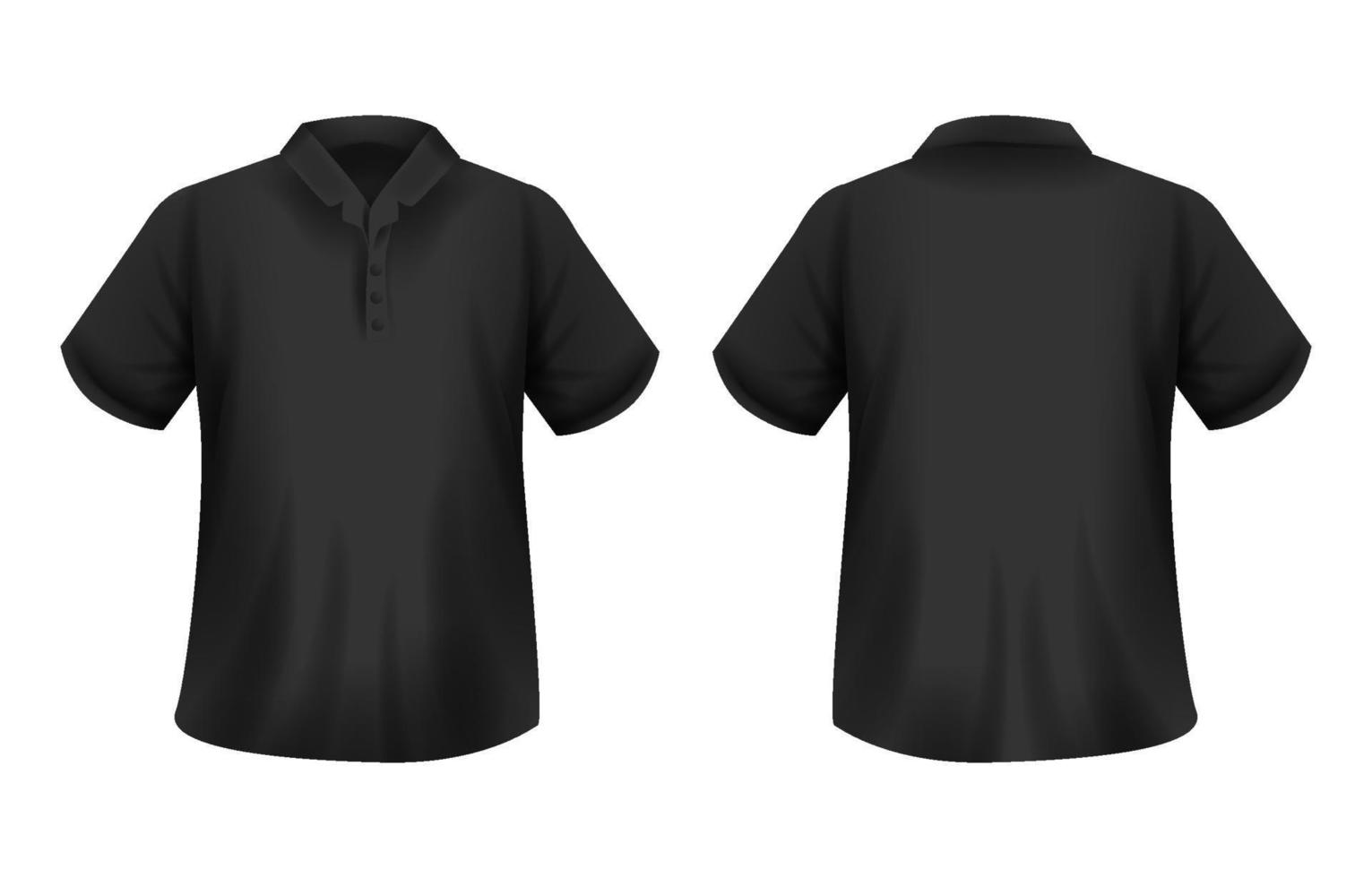 mockup van realistisch zwart polo overhemd vector