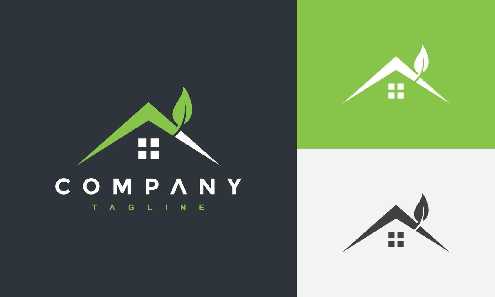 groen blad huis logo vector