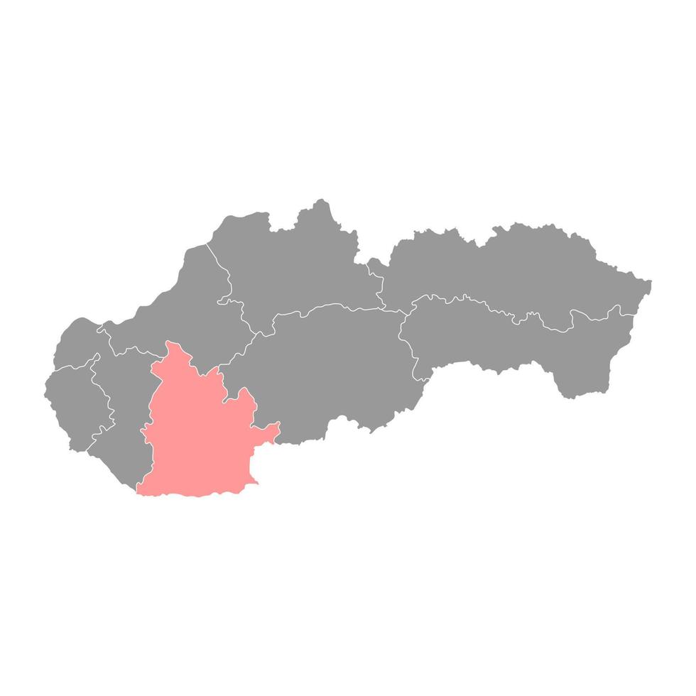 nitraat kaart, regio van Slowakije. vector illustratie.