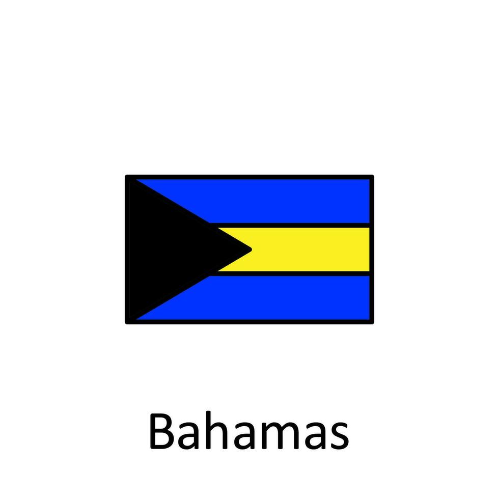 nationaal vlag van Bahamas in gemakkelijk kleuren met naam vector icoon illustratie