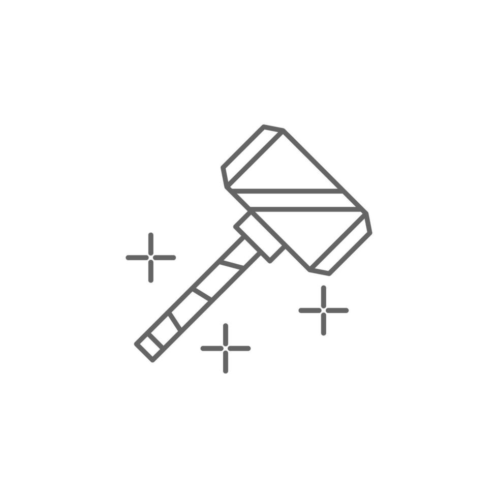 middeleeuws, hamer vector icoon illustratie