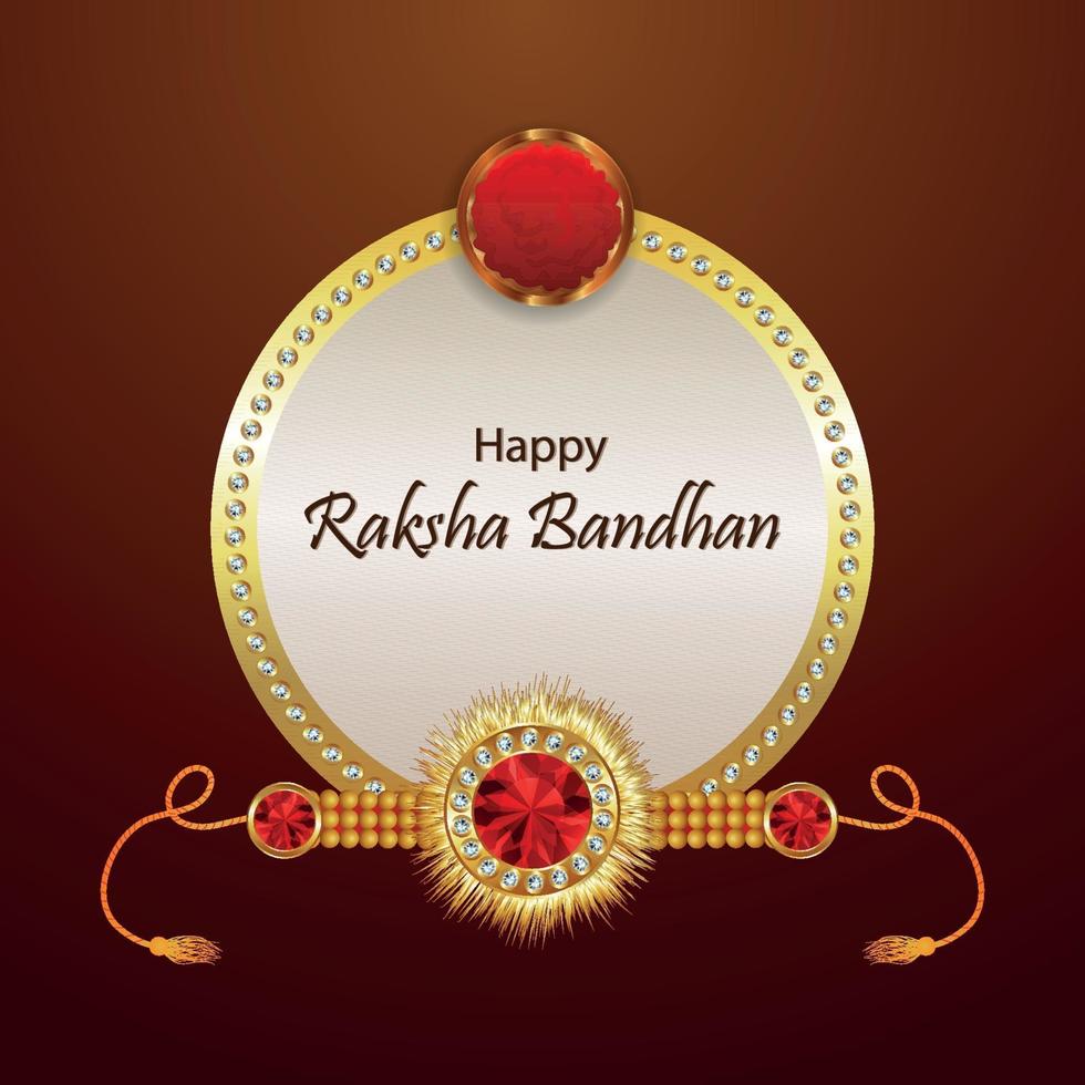gelukkige raksha bandhan uitnodigings wenskaart met creatieve vectorillustratie op creatieve achtergrond vector