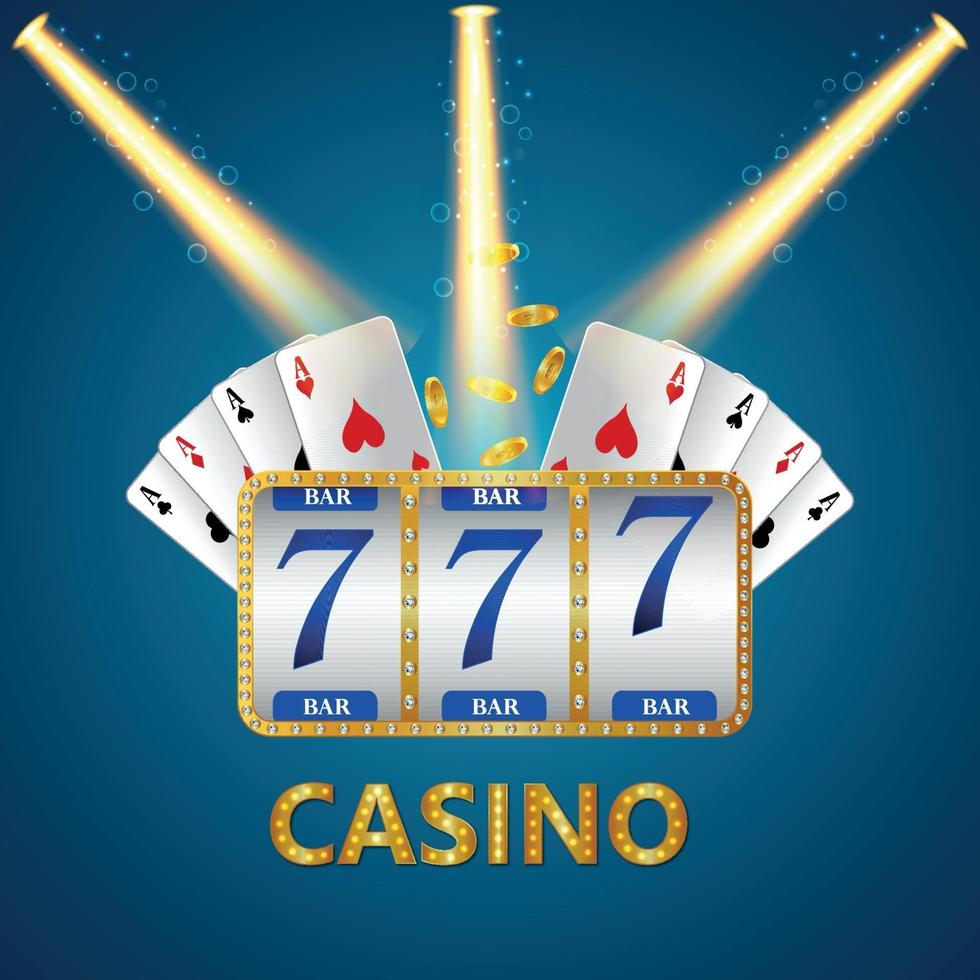 vector gokautomaat van casino gokken spel met speelkaart en gouden munten