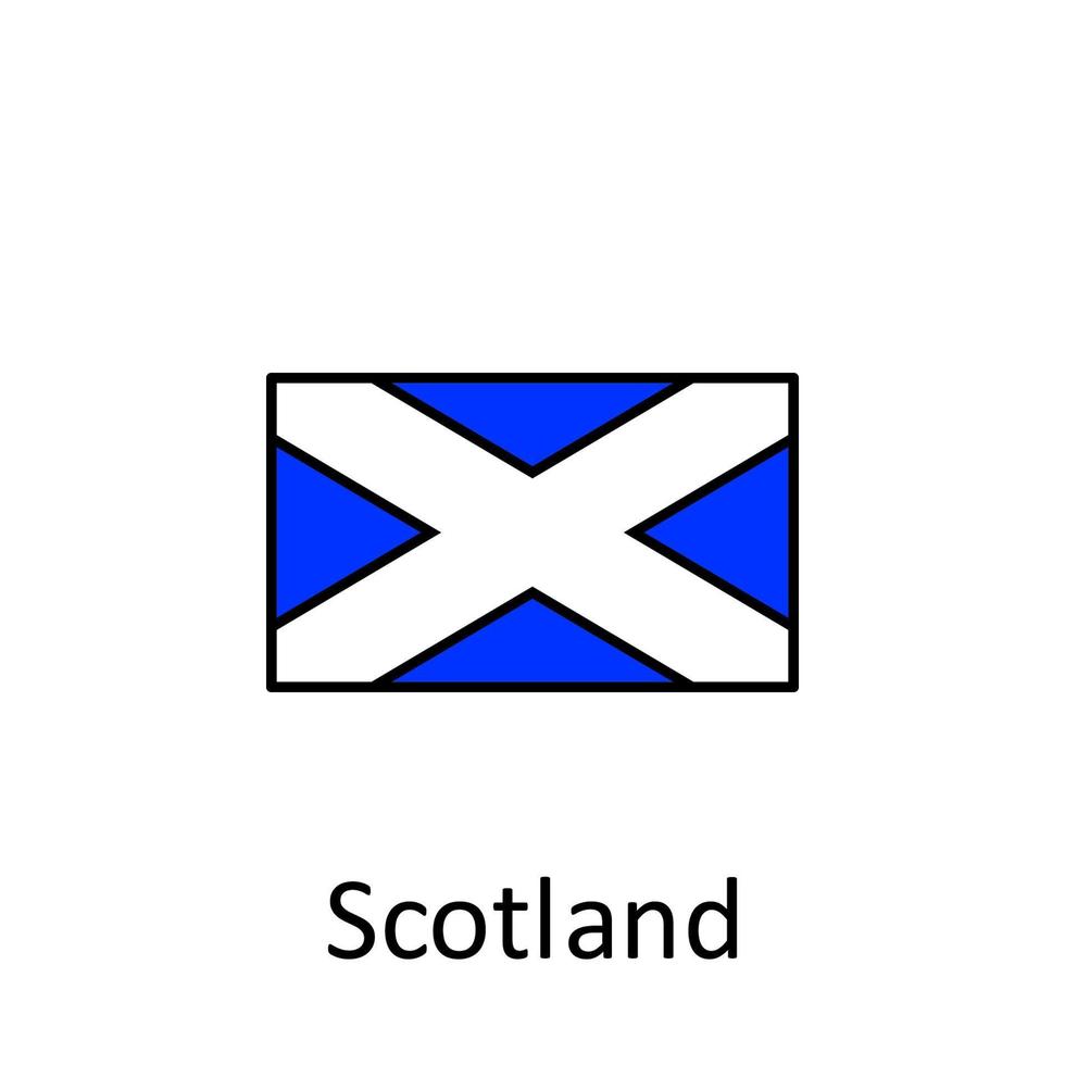 nationaal vlag van Schotland in gemakkelijk kleuren met naam vector icoon illustratie