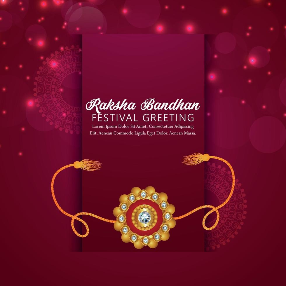raksha bandhan indian festival viering wenskaart met rakhi vector