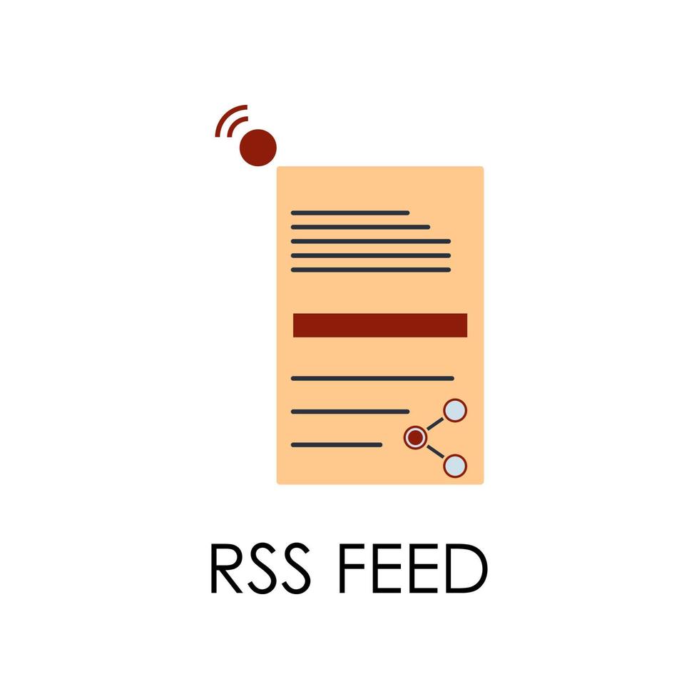 gekleurde rss voeden vector icoon illustratie