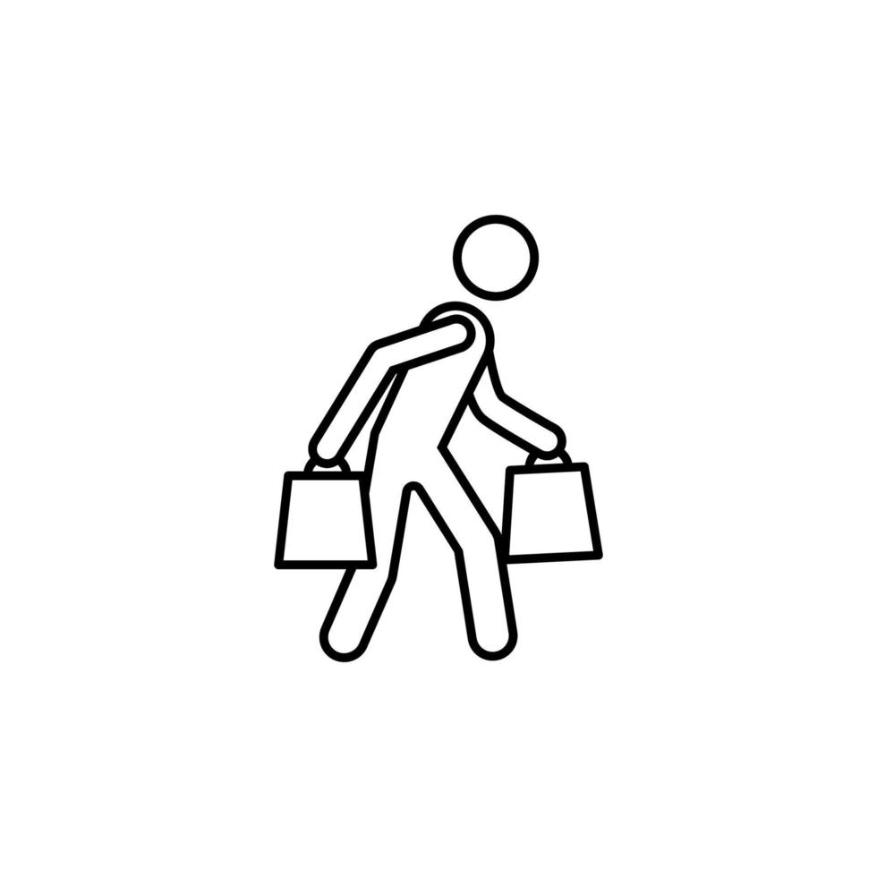 boodschappen doen winkelcentrum teken vector icoon illustratie