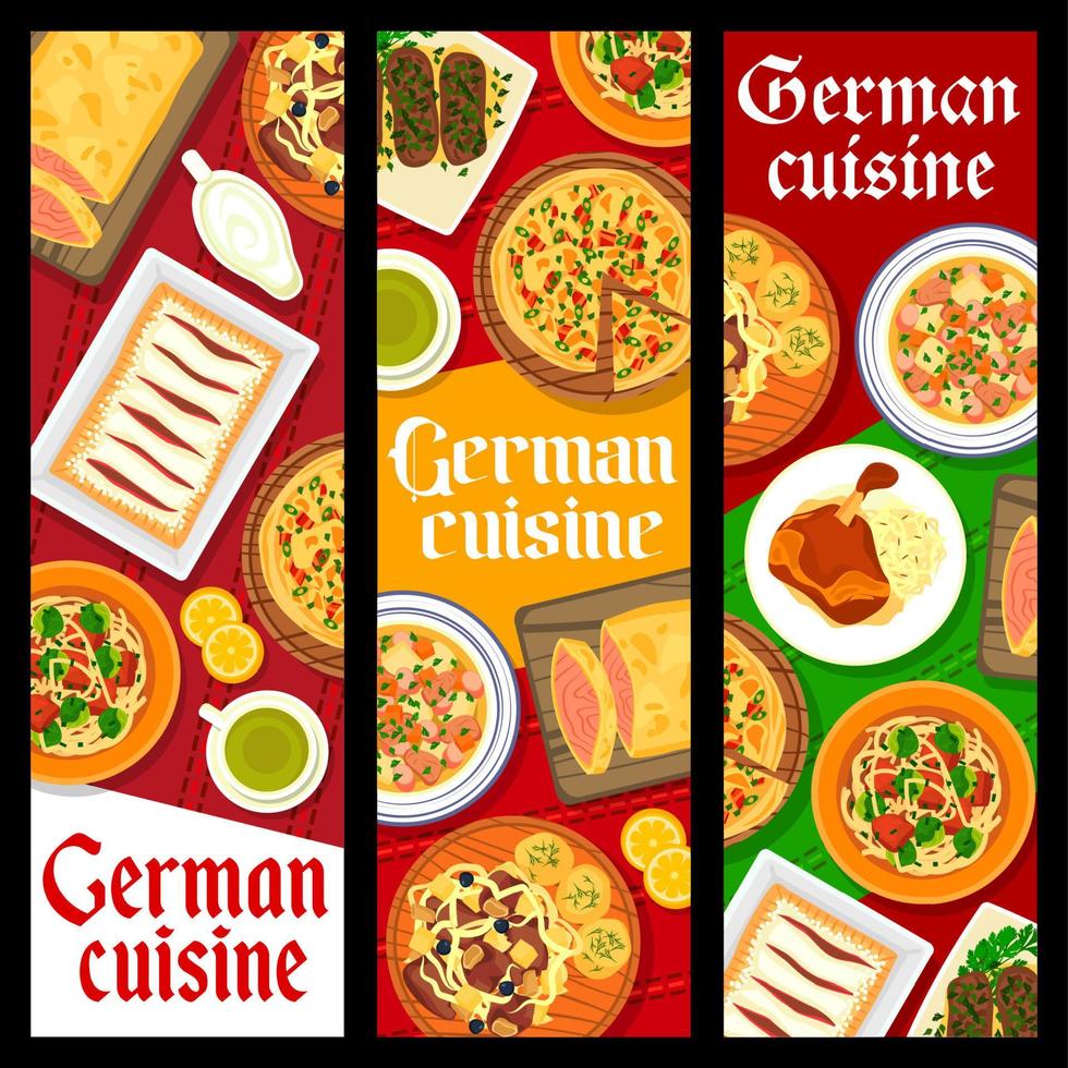 Duitse keuken restaurant gerechten vector banners
