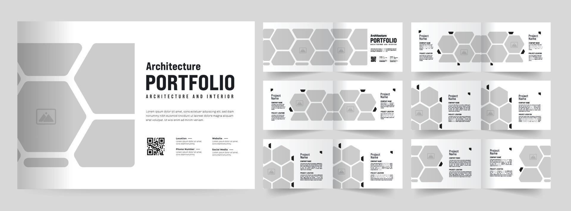 portefeuille ontwerp sjabloon of foto boek ontwerp vector