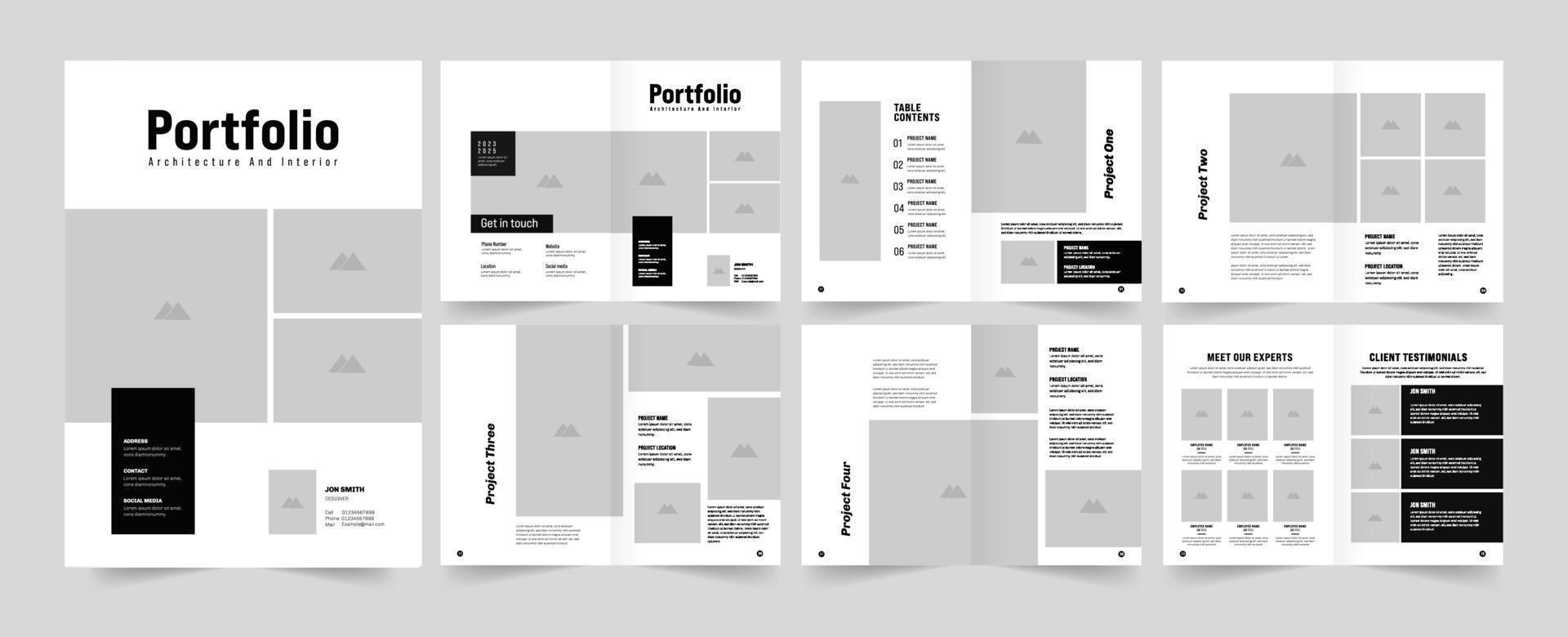 portefeuille ontwerp of architectuur portefeuille lay-out ontwerp vector