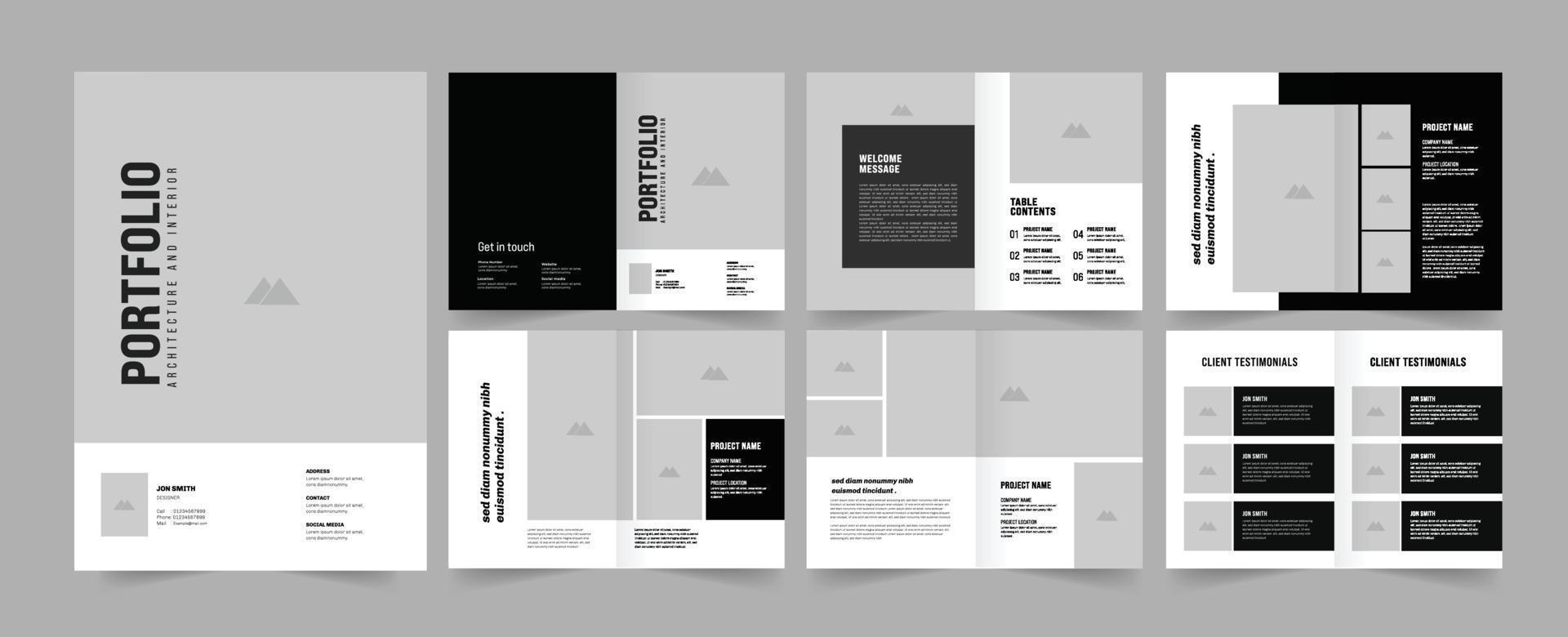 architectuur portefeuille of portefeuille lay-out ontwerp vector